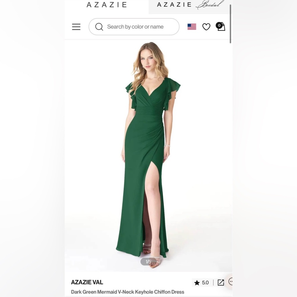 Azazie Val Dark Green Dress
